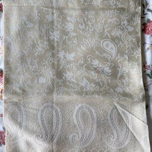 - Cream 55% Pashmina & 45% silk long scarf new unused size 66 inch x 26 inch